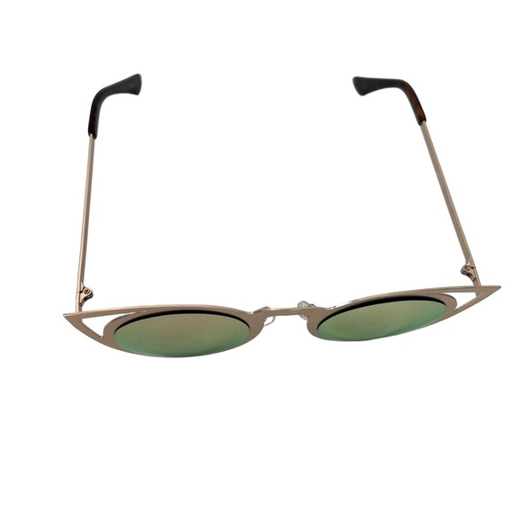 SUNGLASSES Sun Glasses Shades Rose Gold Metal Frames Pink Mirror Lenses UV400 - Picture 5 of 15